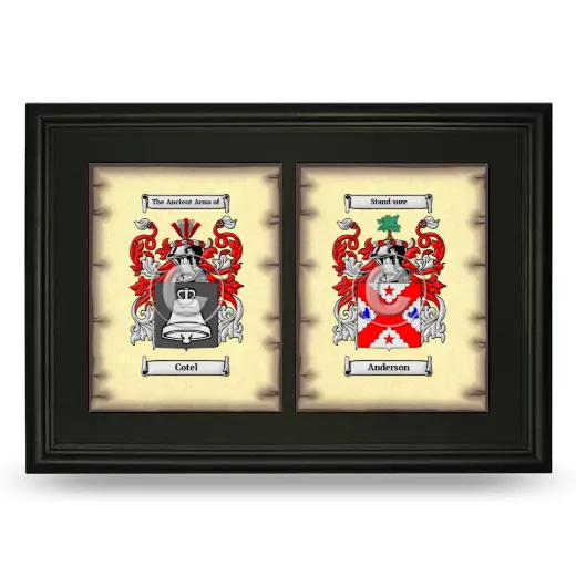 Double Coat of Arms Framed - Black