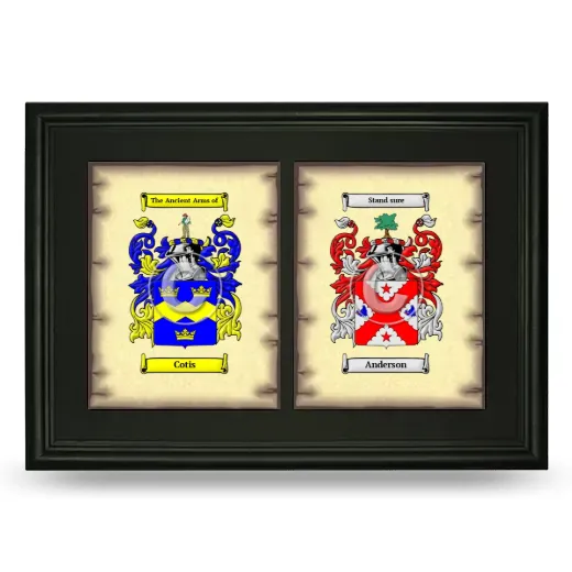 Double Coat of Arms Framed - Black