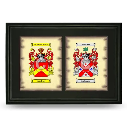 Double Coat of Arms Framed - Black