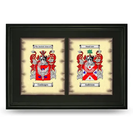 Double Coat of Arms Framed - Black