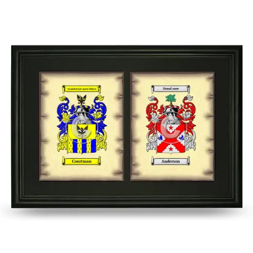 Double Coat of Arms Framed - Black