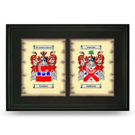 Double Coat of Arms Framed - Black