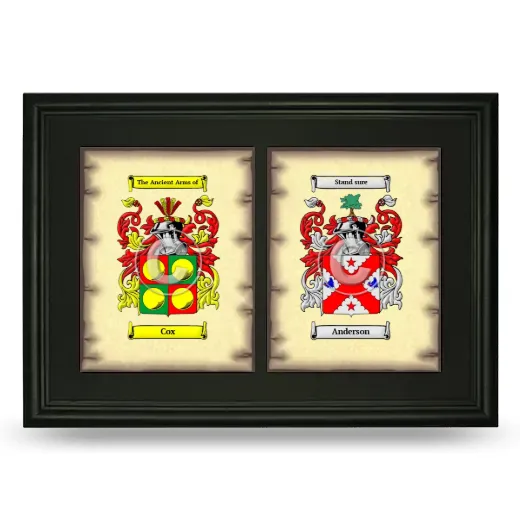 Double Coat of Arms Framed - Black