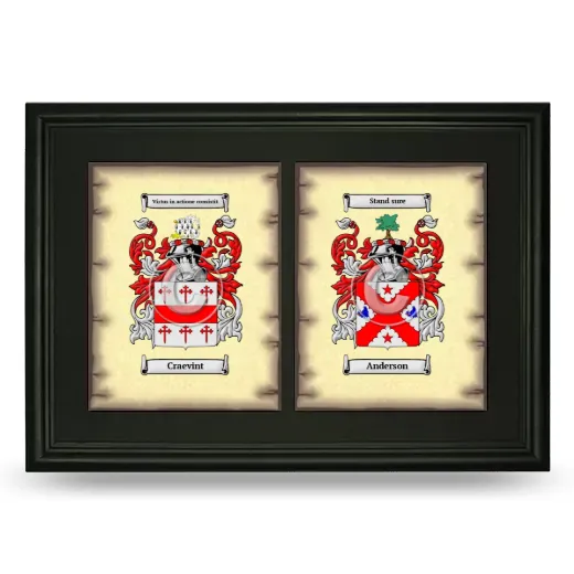 Double Coat of Arms Framed - Black