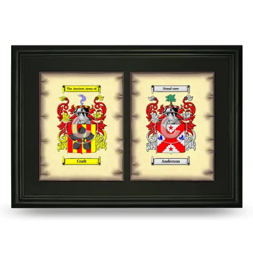 Double Coat of Arms Framed - Black