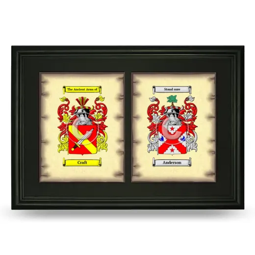 Double Coat of Arms Framed - Black