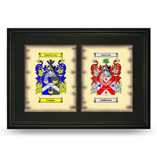 Double Coat of Arms Framed - Black