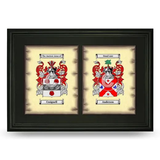 Double Coat of Arms Framed - Black