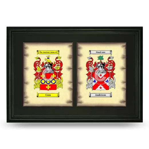 Double Coat of Arms Framed - Black