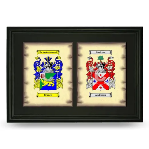 Double Coat of Arms Framed - Black