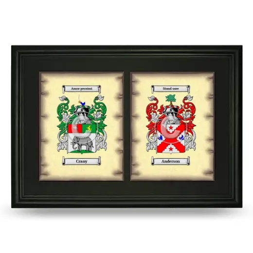 Double Coat of Arms Framed - Black