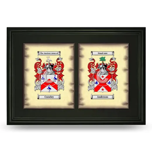 Double Coat of Arms Framed - Black