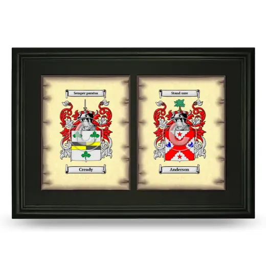 Double Coat of Arms Framed - Black