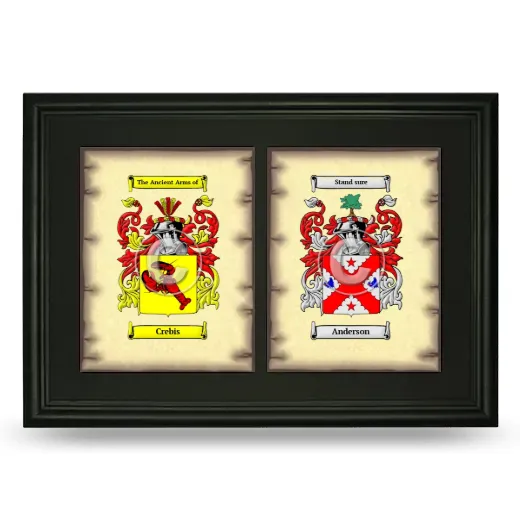 Double Coat of Arms Framed - Black