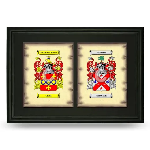 Double Coat of Arms Framed - Black