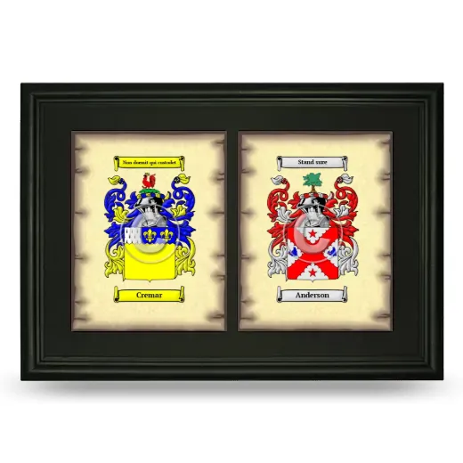 Double Coat of Arms Framed - Black
