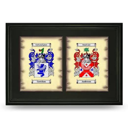 Double Coat of Arms Framed - Black