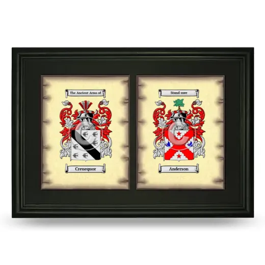 Double Coat of Arms Framed - Black