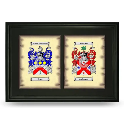 Double Coat of Arms Framed - Black