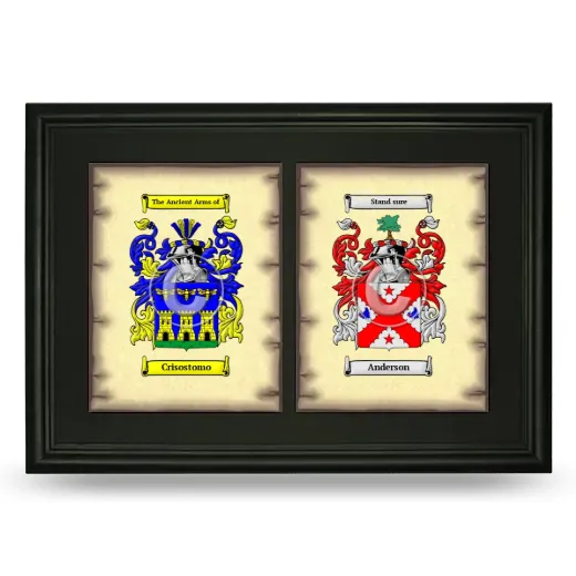 Double Coat of Arms Framed - Black