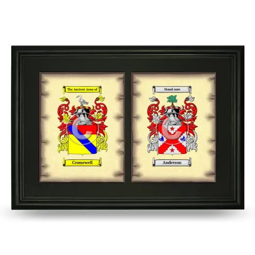 Double Coat of Arms Framed - Black