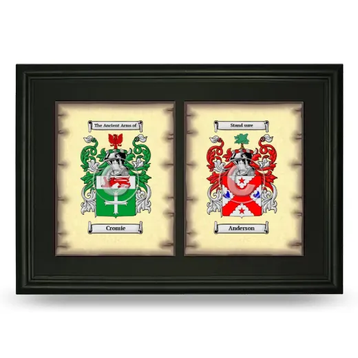 Double Coat of Arms Framed - Black