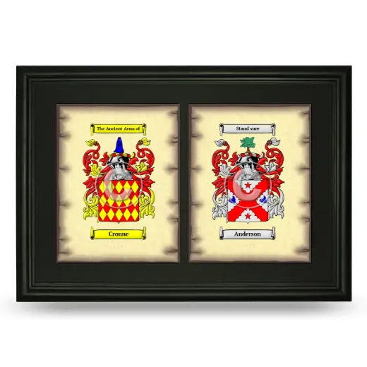 Double Coat of Arms Framed - Black