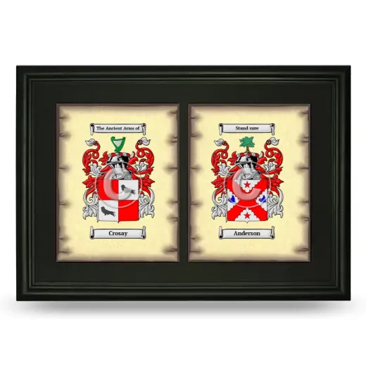 Double Coat of Arms Framed - Black