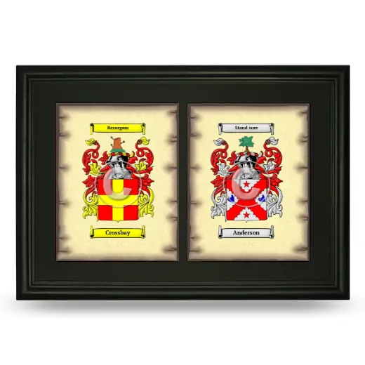 Double Coat of Arms Framed - Black