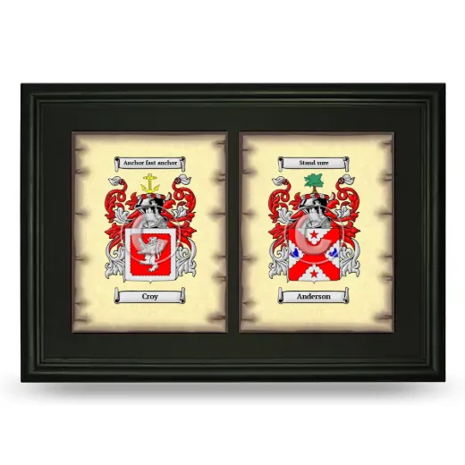 Double Coat of Arms Framed - Black