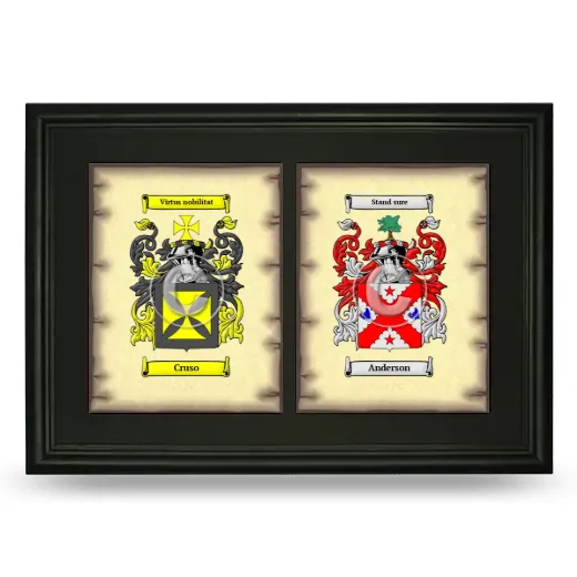 Double Coat of Arms Framed - Black