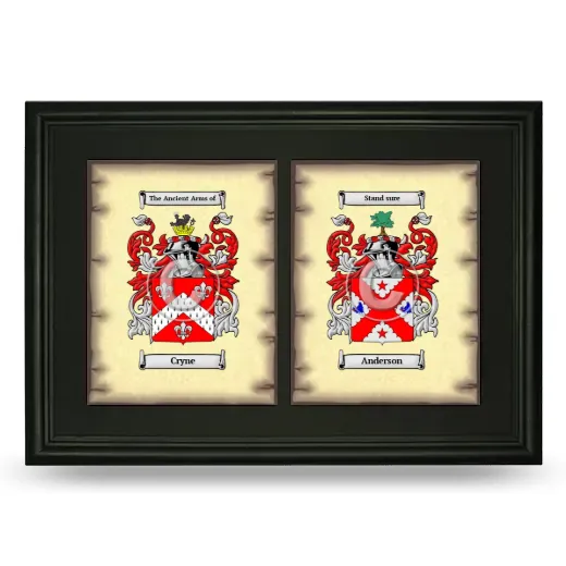 Double Coat of Arms Framed - Black