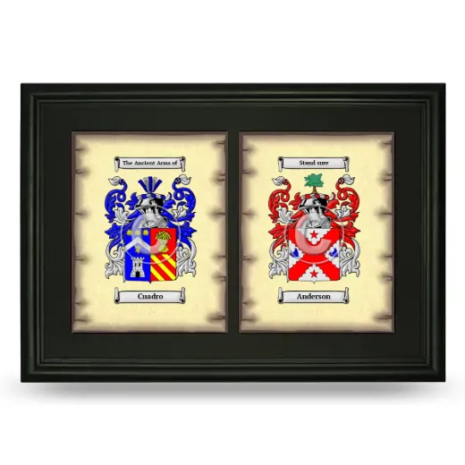 Double Coat of Arms Framed - Black