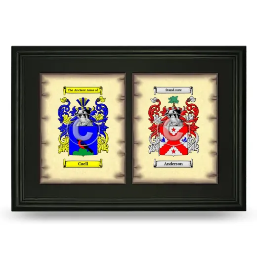 Double Coat of Arms Framed - Black