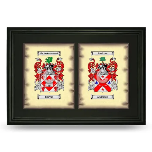 Double Coat of Arms Framed - Black