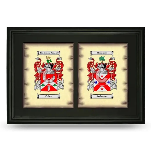 Double Coat of Arms Framed - Black