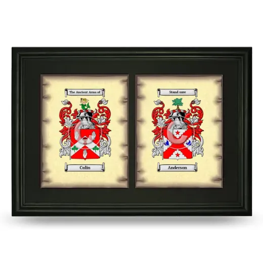 Double Coat of Arms Framed - Black