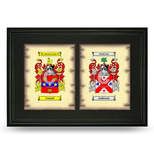 Double Coat of Arms Framed - Black