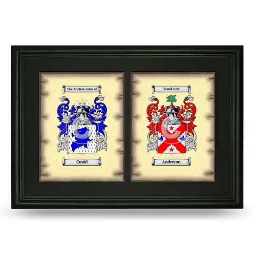 Double Coat of Arms Framed - Black