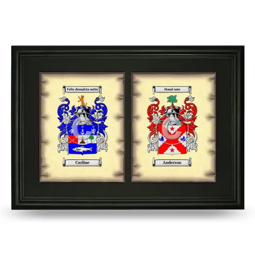Double Coat of Arms Framed - Black