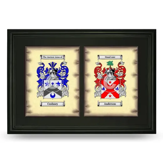 Double Coat of Arms Framed - Black