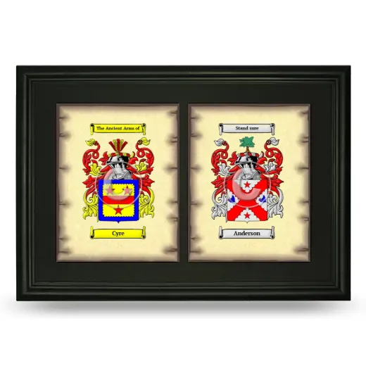 Double Coat of Arms Framed - Black