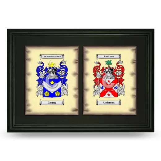 Double Coat of Arms Framed - Black