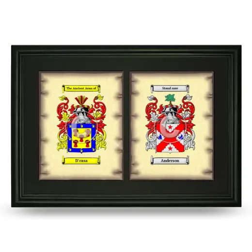 Double Coat of Arms Framed - Black