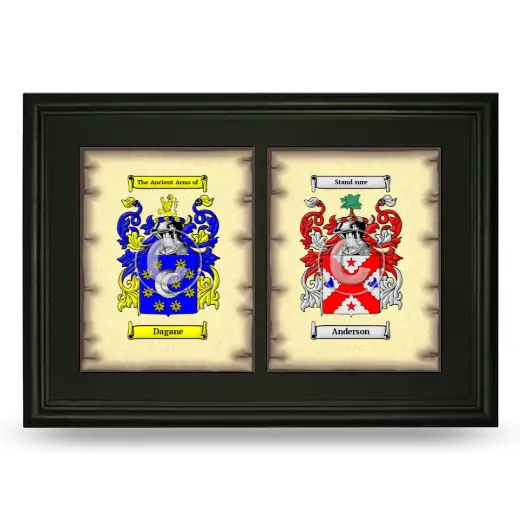 Double Coat of Arms Framed - Black