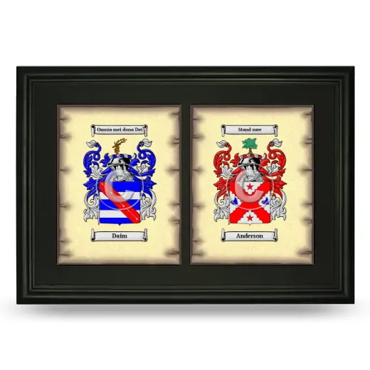 Double Coat of Arms Framed - Black