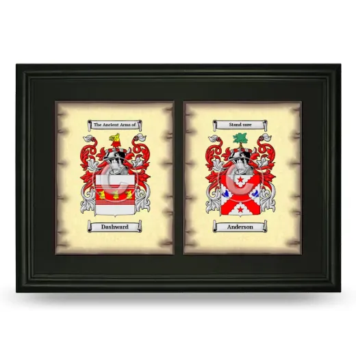 Double Coat of Arms Framed - Black