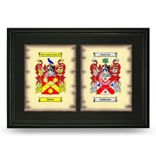 Double Coat of Arms Framed - Black