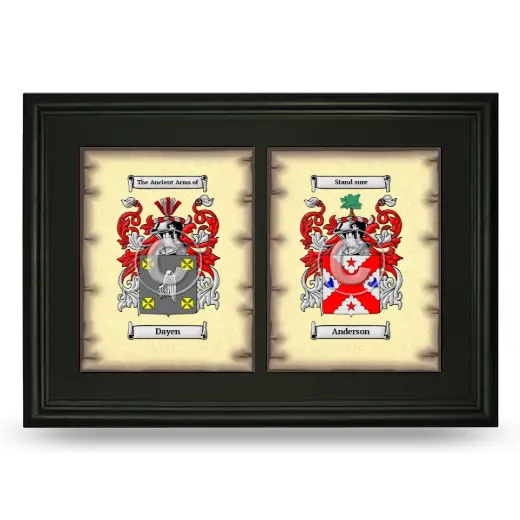 Double Coat of Arms Framed - Black