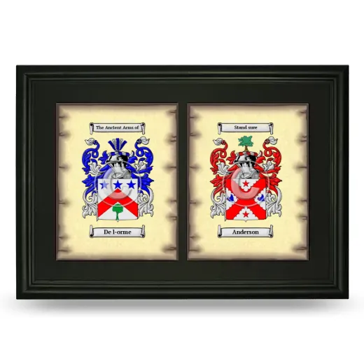 Double Coat of Arms Framed - Black